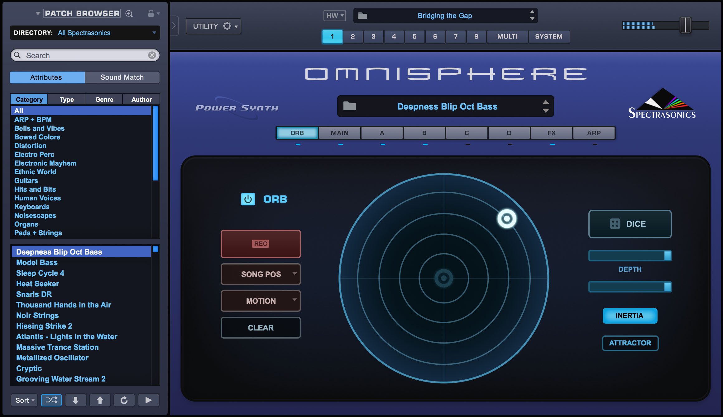Omnisphere2 インターフェース
