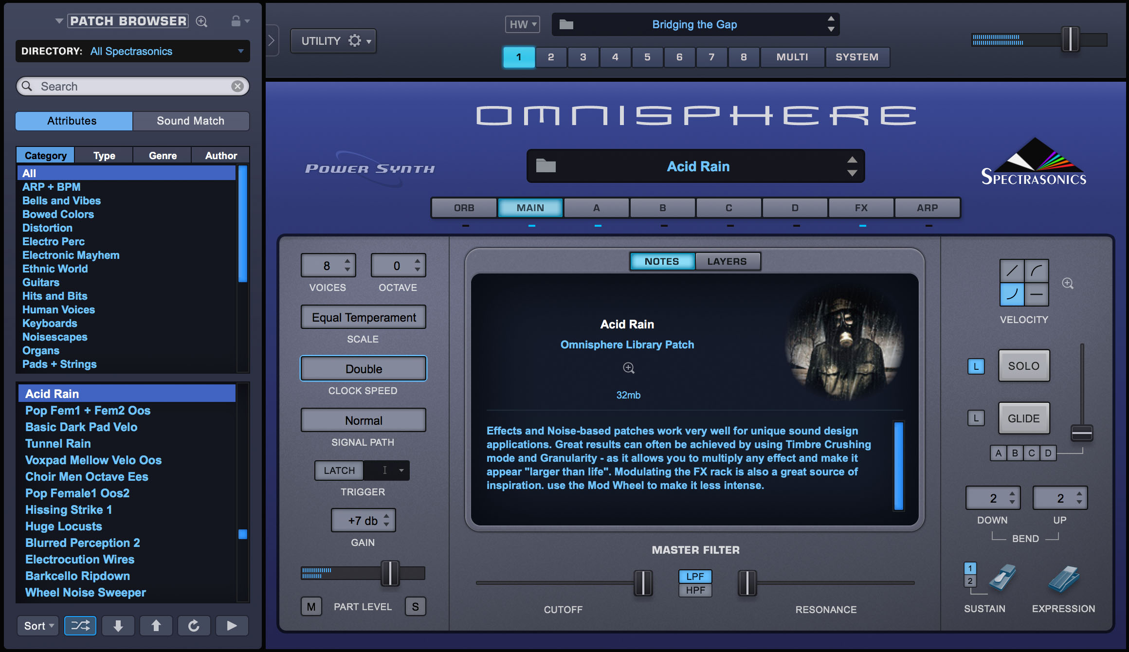 Omnisphere2 インターフェース