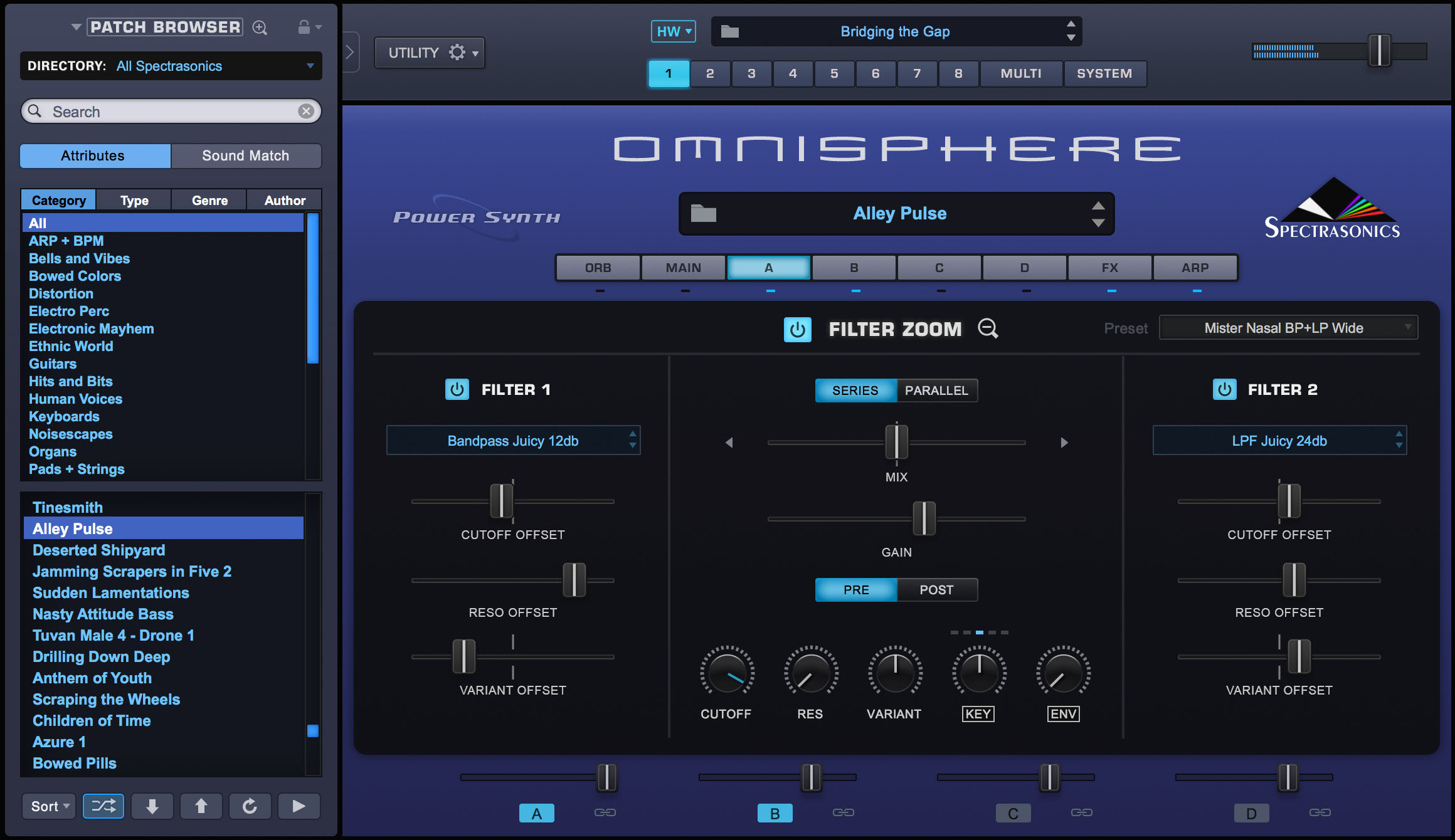 Omnisphere2 インターフェース