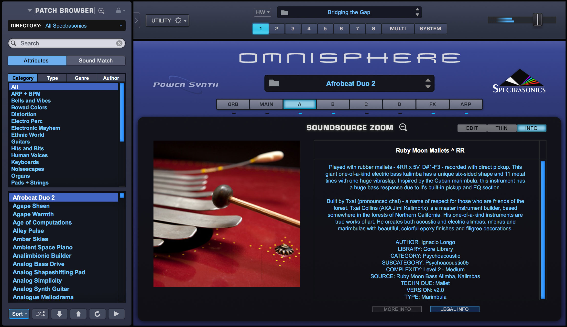 Omnisphere2 インターフェース
