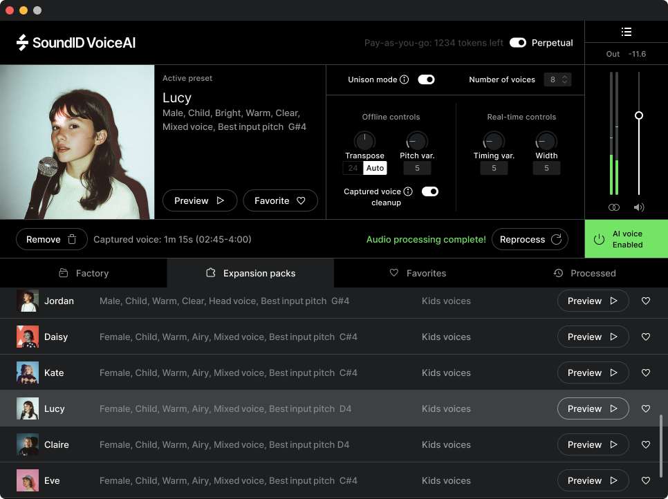 SoundID VoiceAI Expansion Pack Rock Voices