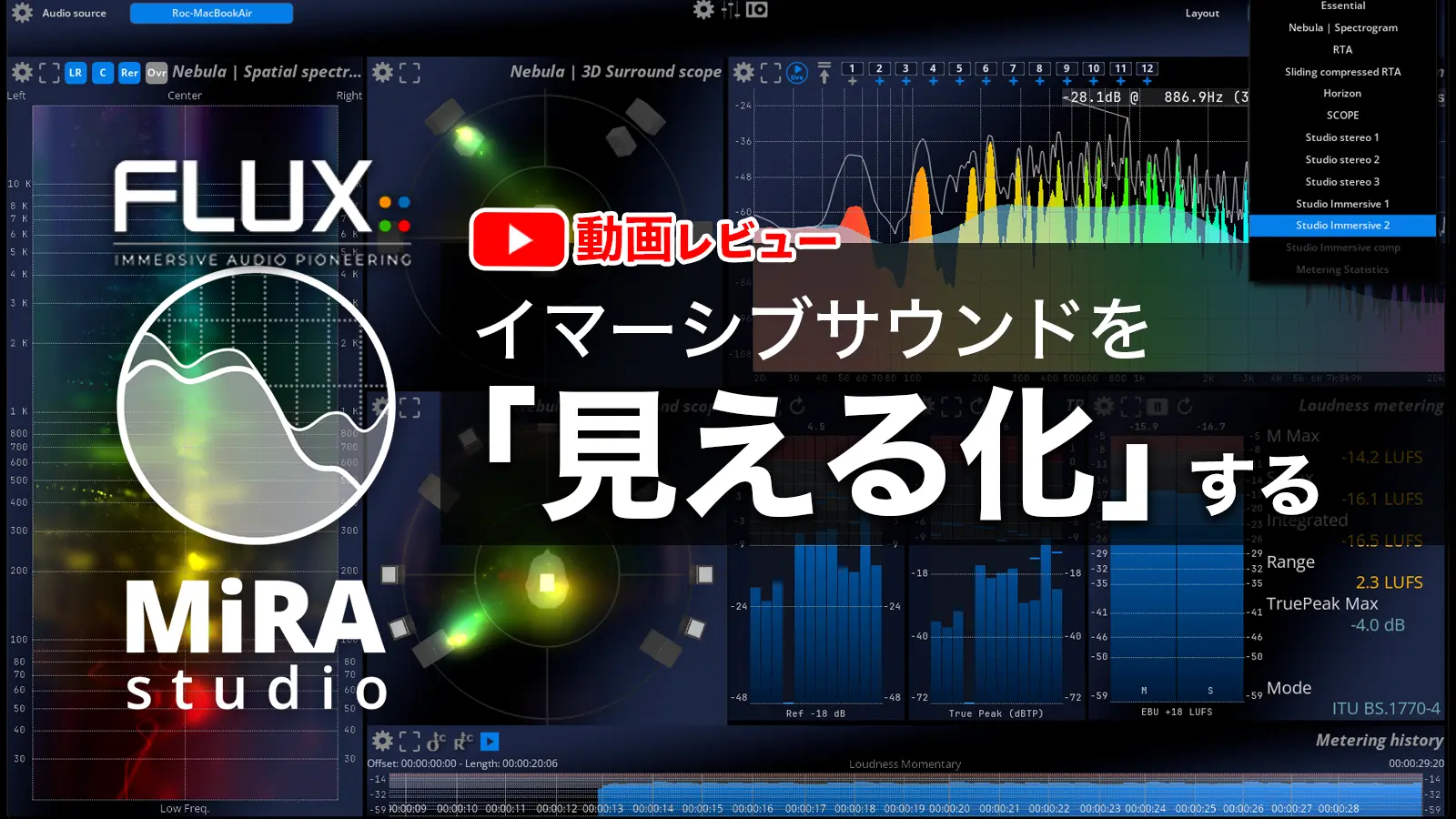 イマーシブサウンドを「見える化」するアナライザー FLUX:: MiRA Studioレビュー