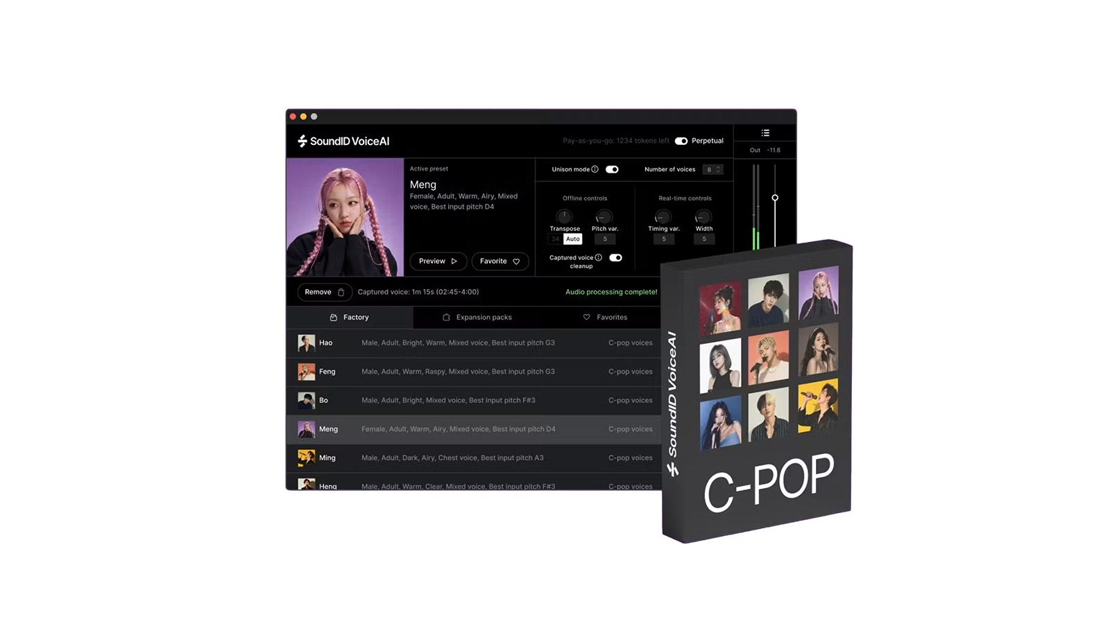 SoundID VoiceAI Expansion Pack C-Pop Voices